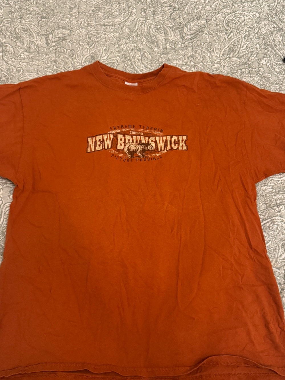 Vintage New Brunswick Orange Graphic Tee - Men's Casual Shirt